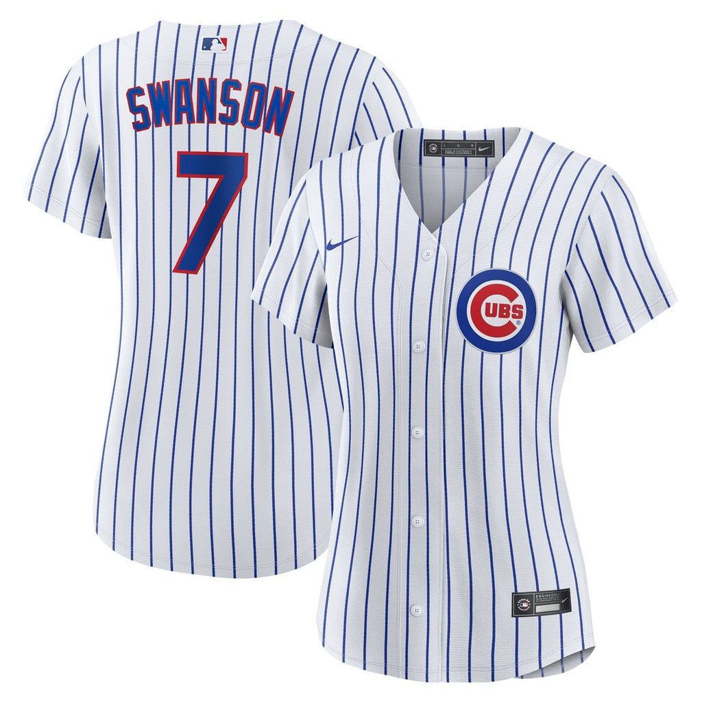 Dansby Swanson Chicago Cubs Nike Women's Home Replica Player Jersey - White/ Royal | MLB Fan Gear