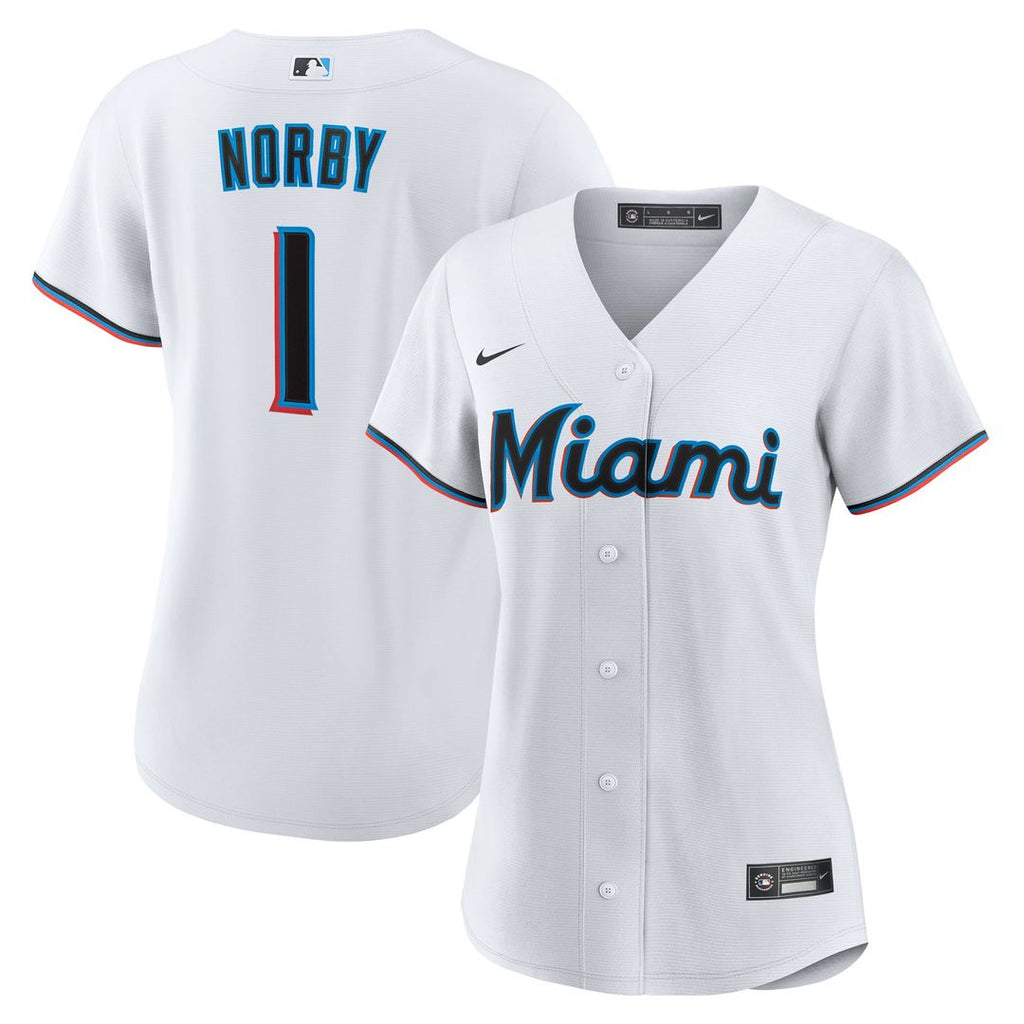 Connor Norby Miami Marlins Nike Women's Home Replica Jersey - White | MLB Fan Gear