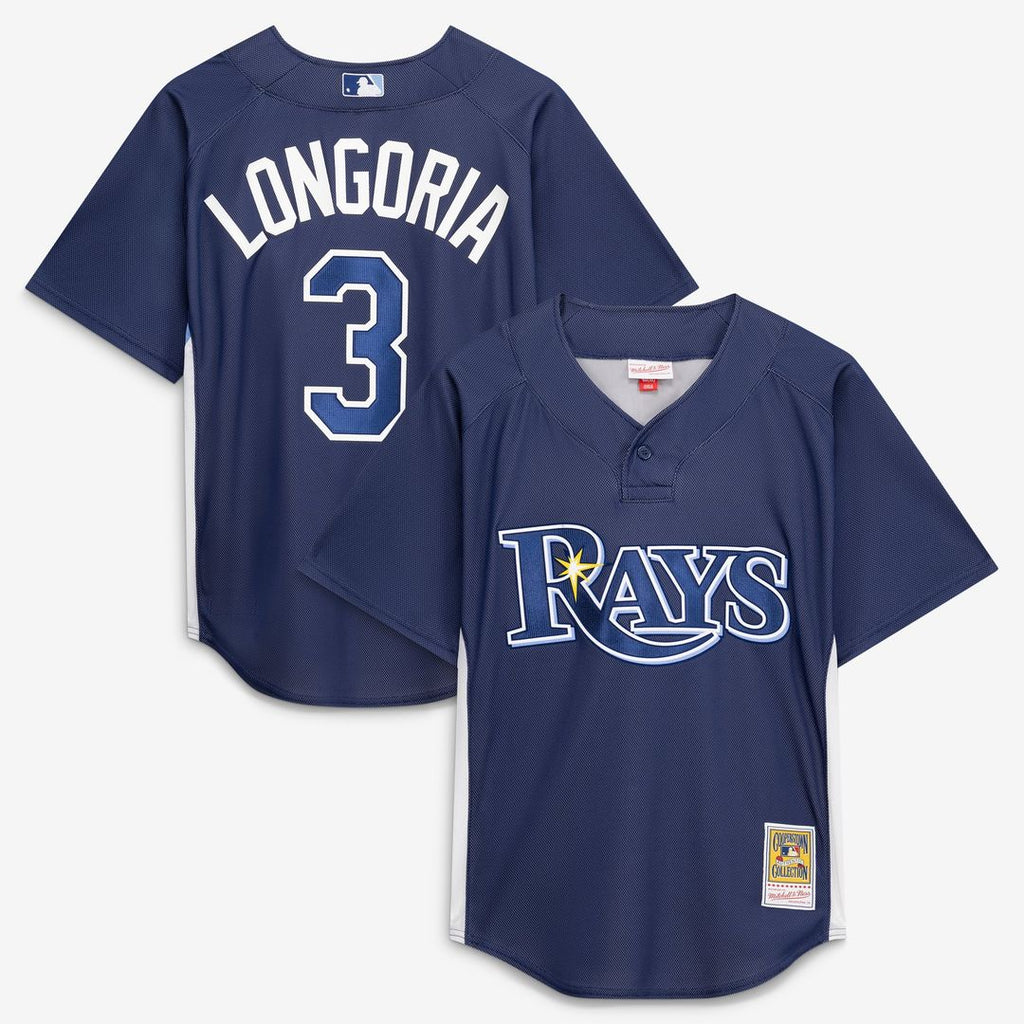 Evan Longoria Tampa Bay Rays Mitchell & Ness Authentic Batting Practice Jersey - Navy | MLB Fan Gear