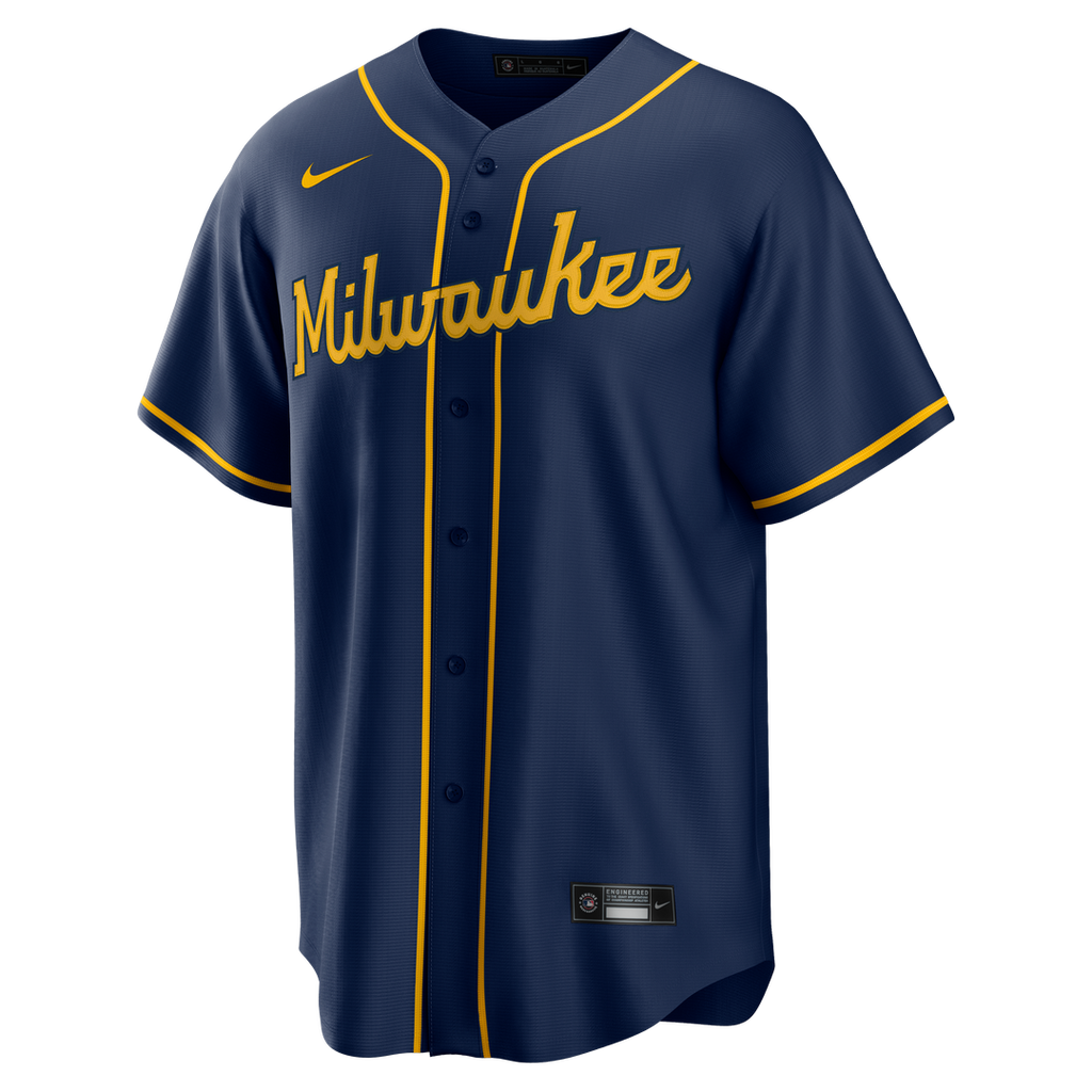 Milwaukee Brewers Nike Alternate Replica Team Jersey - Navy | MLB Fan Gear