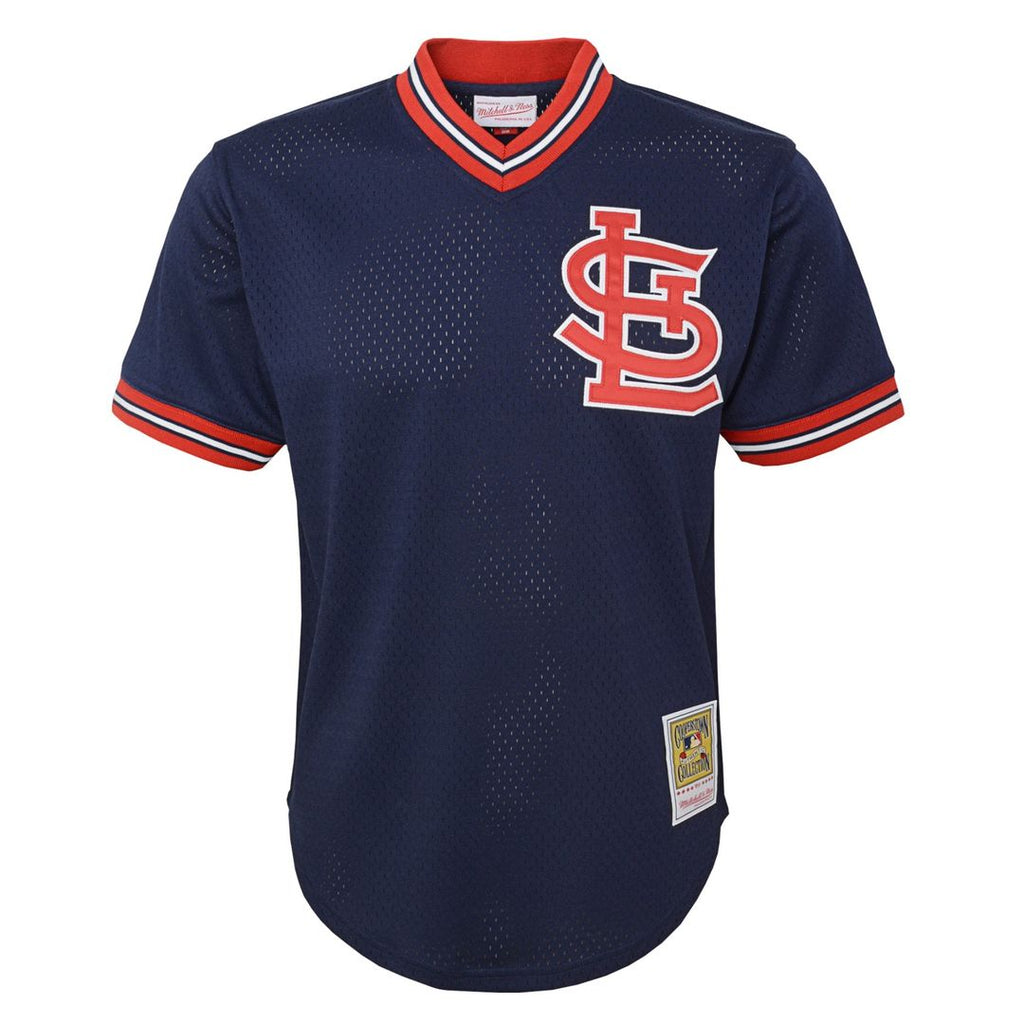 Ozzie Smith St. Louis Cardinals Mitchell & Ness Youth Cooperstown Collection Mesh Batting Practice Jersey - Navy | MLB Fan Gear