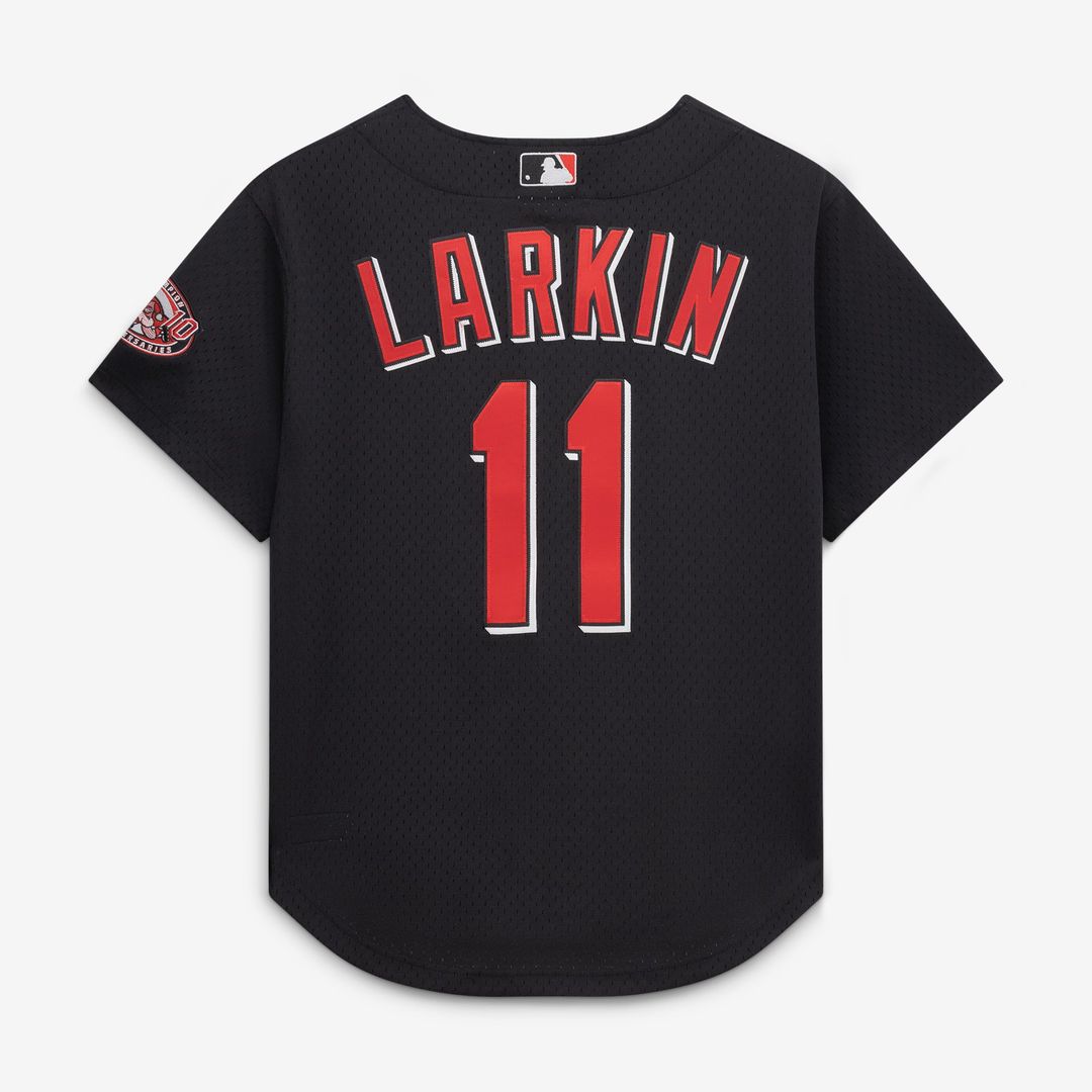 Barry Larkin Cincinnati Reds Mitchell & Ness Throwback Cooperstown Mesh Batting Practice Jersey - Red | MLB Fan Gear