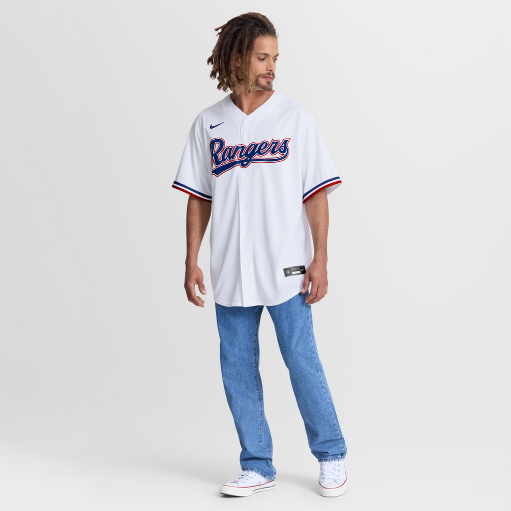 Jake Burger Texas Rangers Nike Home Replica Jersey - White | MLB Fan Gear