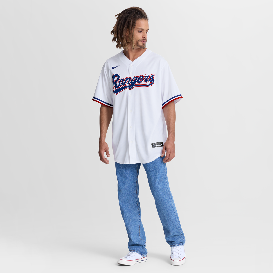 Jake Burger Texas Rangers Nike Home Replica Jersey - White | MLB Fan Gear