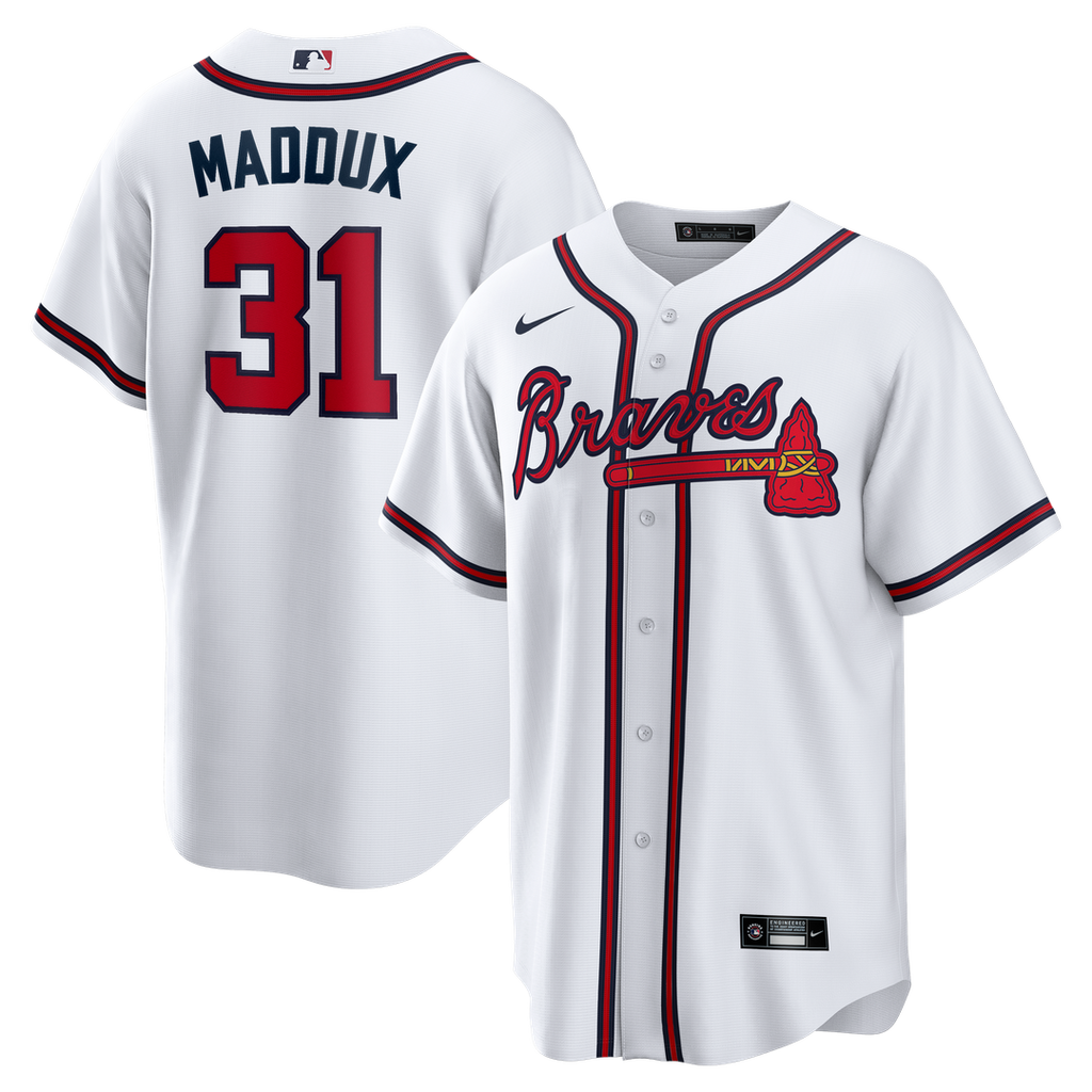 Greg Maddux Atlanta Braves Nike Home Retired Player Replica Jersey - White | MLB Fan Gear