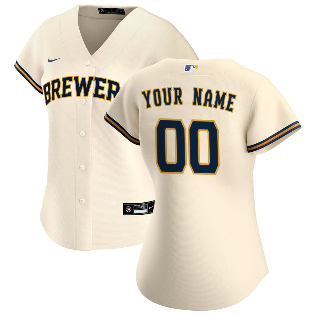 Milwaukee Brewers Nike Women's Home Replica Custom Jersey - Cream | MLB Fan Gear