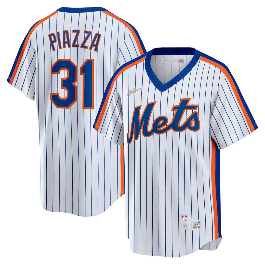 Mike Piazza New York Mets Nike Home Cooperstown Collection Player Jersey - White | MLB Fan Gear