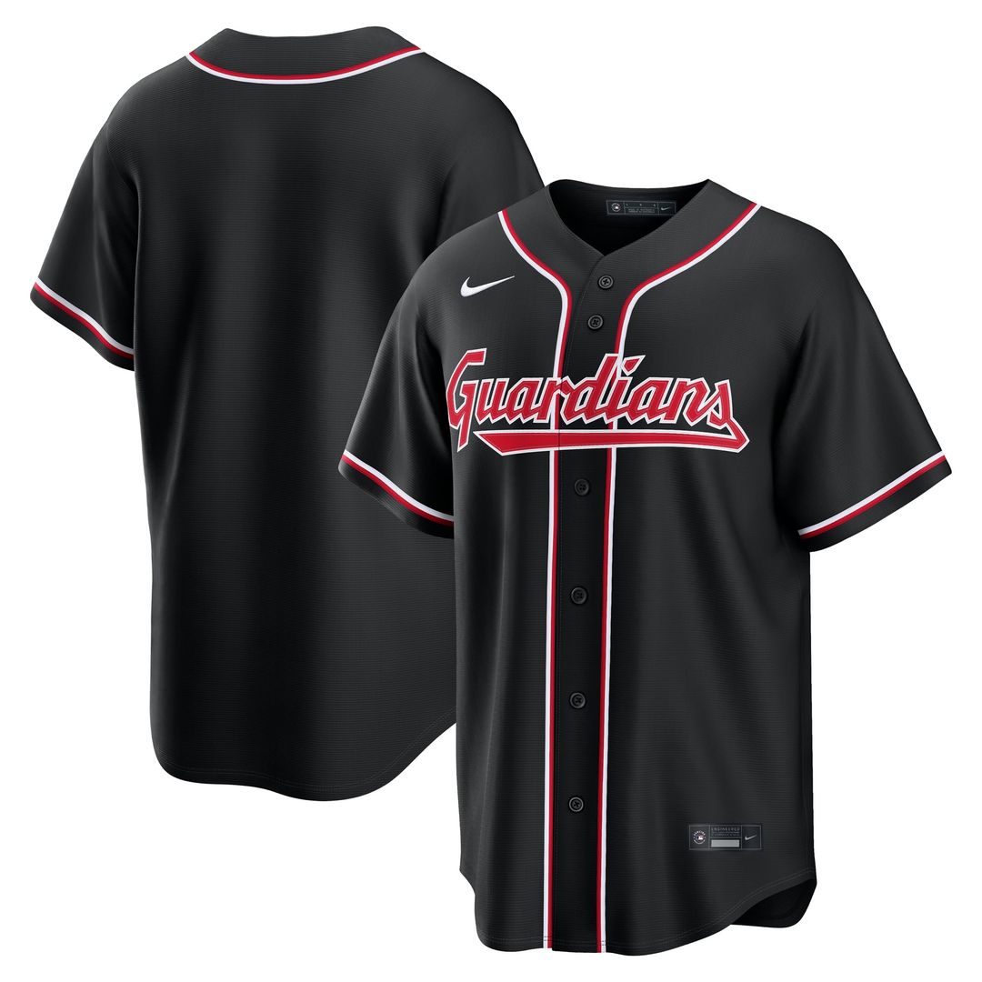 Cleveland Guardians Nike Fashion Replica Black Out Jersey | MLB Fan Gear