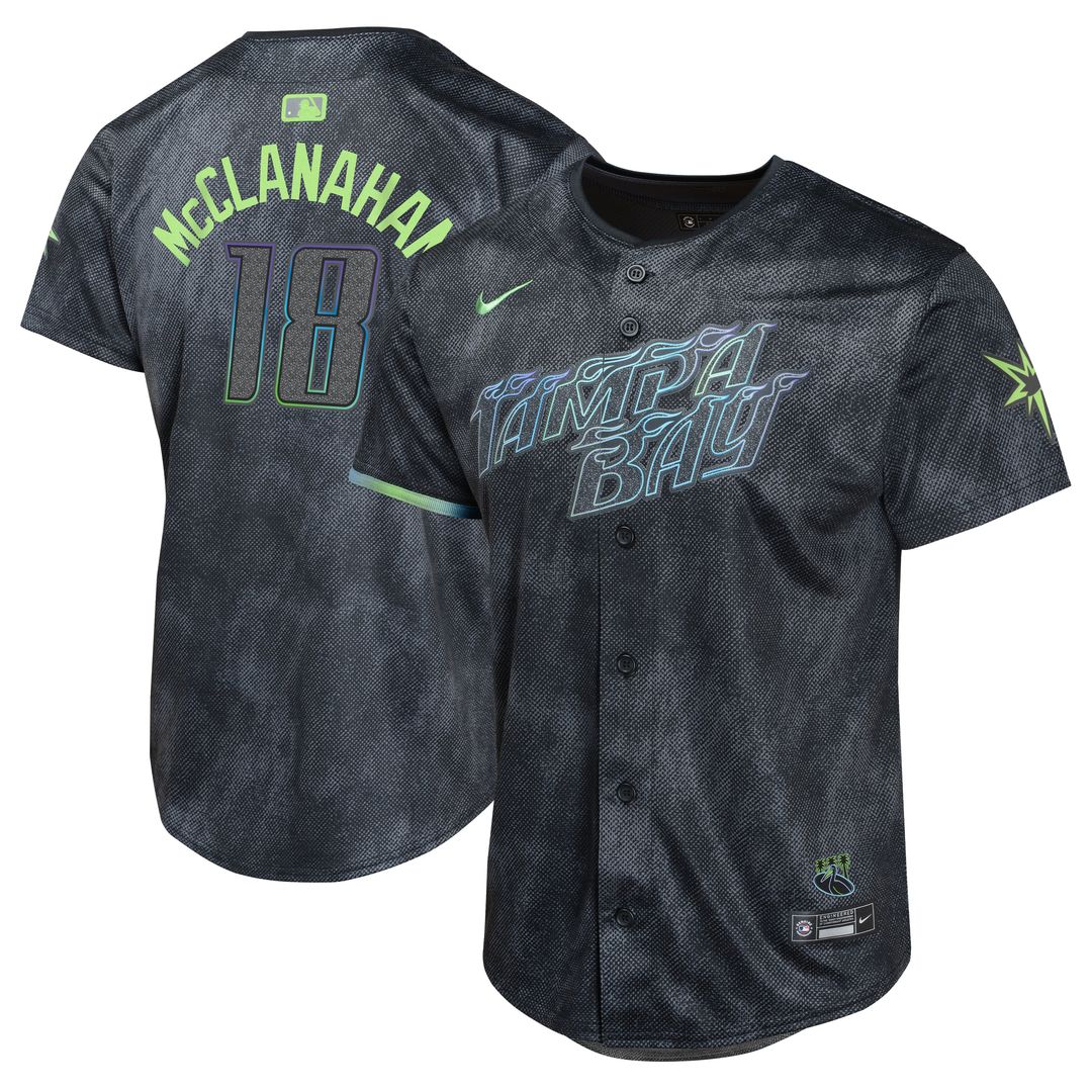 Shane McClanahan Tampa Bay Rays Nike Youth 2024 City Connect Limited Player Jersey - Charcoal | MLB Fan Gear