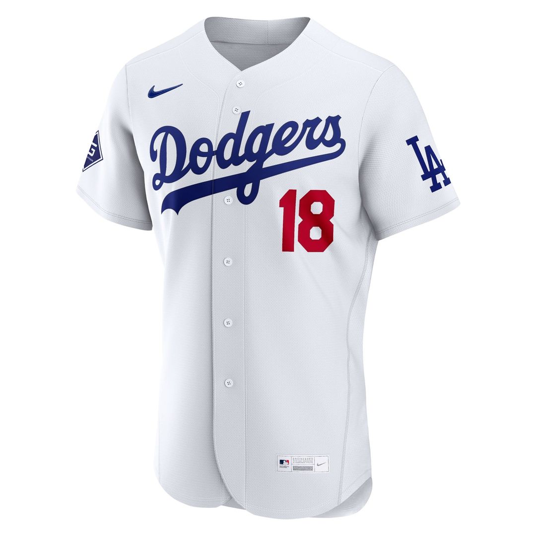 Yoshinobu Yamamoto Los Angeles Dodgers Nike Home Authentic Sponsor Patch Jersey - White | MLB Fan Gear