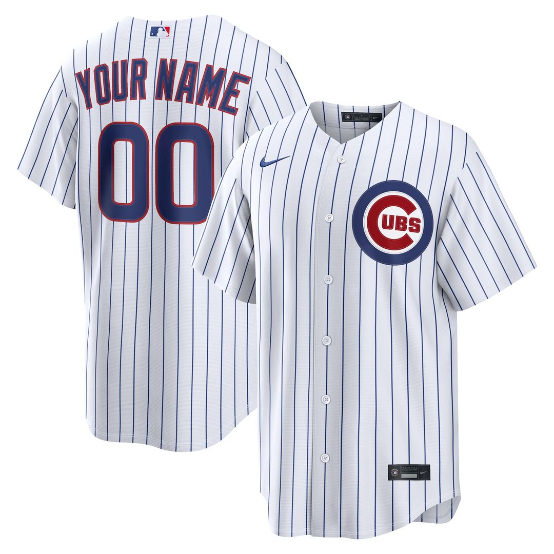 Chicago Cubs Nike Home Replica Custom Jersey - White | MLB Fan Gear