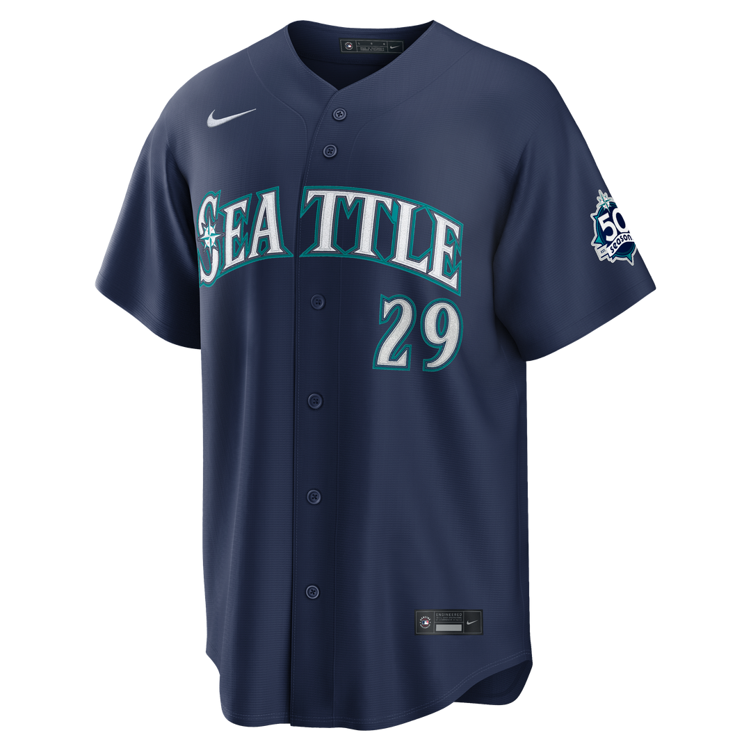 Cal Raleigh Seattle Mariners Nike Home Stadium 50th Season Patch Jersey - White | MLB Fan Gear