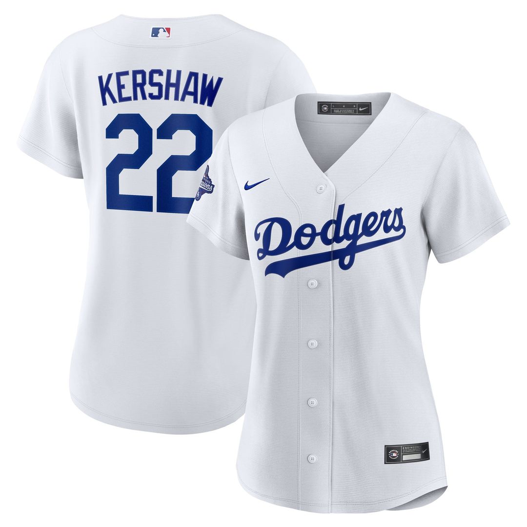 Clayton Kershaw Los Angeles Dodgers Nike Women's Home 2025 World Series Champions Replica Jersey - White | MLB Fan Gear