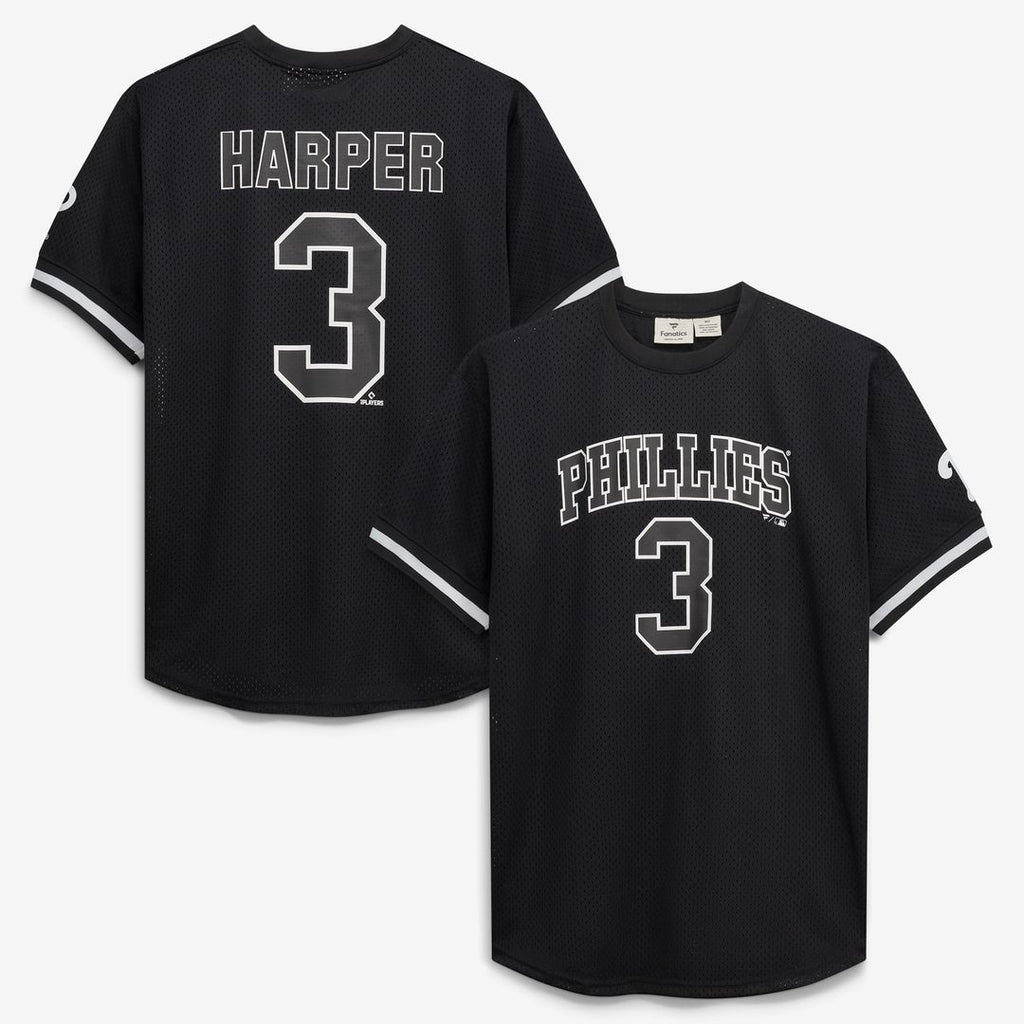 Bryce Harper Philadelphia Phillies Fanatics Big & Tall Heavyweight Mesh Jersey - Black/ White | MLB Fan Gear
