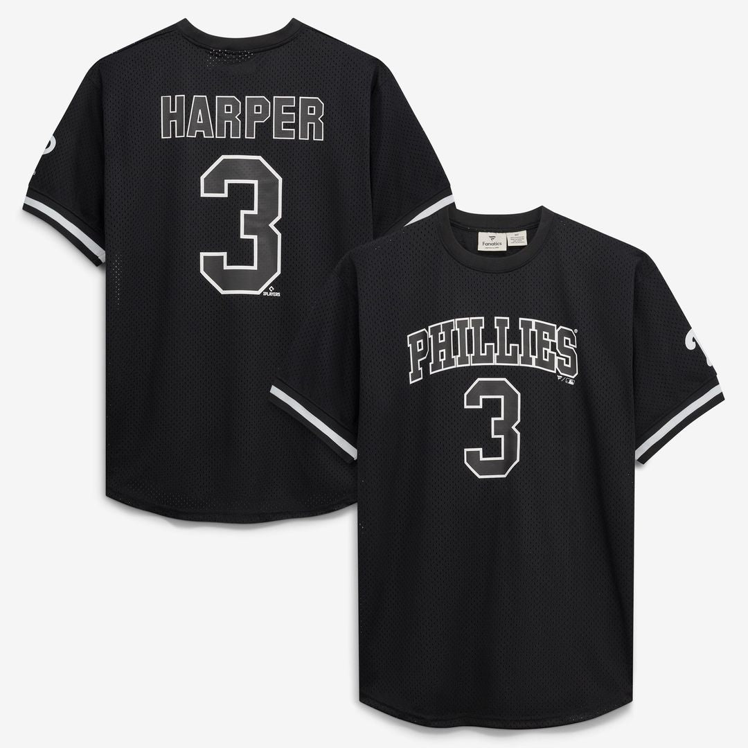 Bryce Harper Philadelphia Phillies Fanatics Big & Tall Heavyweight Mesh Jersey - Black/ White | MLB Fan Gear