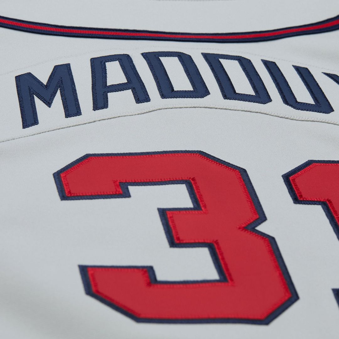 Greg Maddux Atlanta Braves Mitchell & Ness 1995 Throwback Authentic Jersey - Gray | MLB Fan Gear