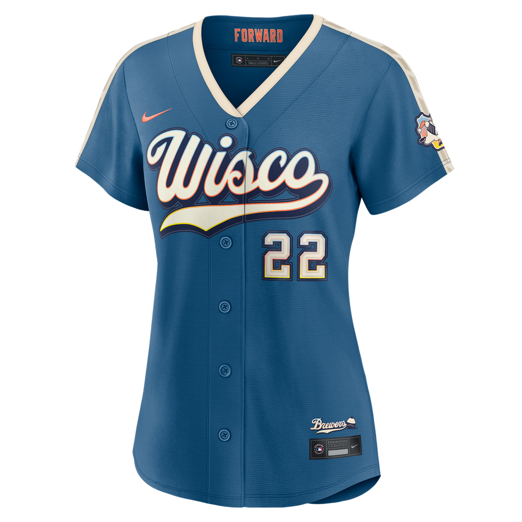 Christian Yelich Milwaukee Brewers Nike Women's 2026 City Connect Stadium Jersey - Mineral Blue | MLB Fan Gear