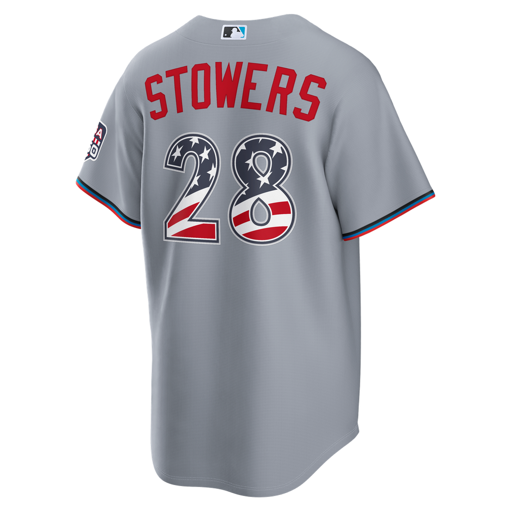 Kyle Stowers Miami Marlins Nike USA 250 Fourth of July Road Stadium Jersey - Gray | MLB Fan Gear