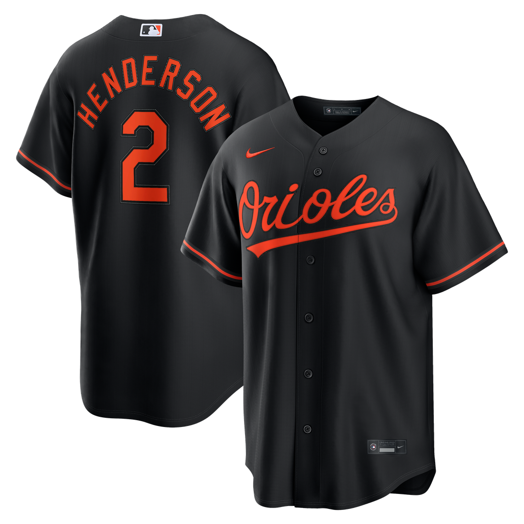 Gunnar Henderson Baltimore Orioles Nike Alternate Replica Jersey - Black | MLB Fan Gear